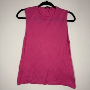 ORWELL Milano Made in Italy 100% Cotton Knit Barbiecore Pink Sleeveless Tank Top